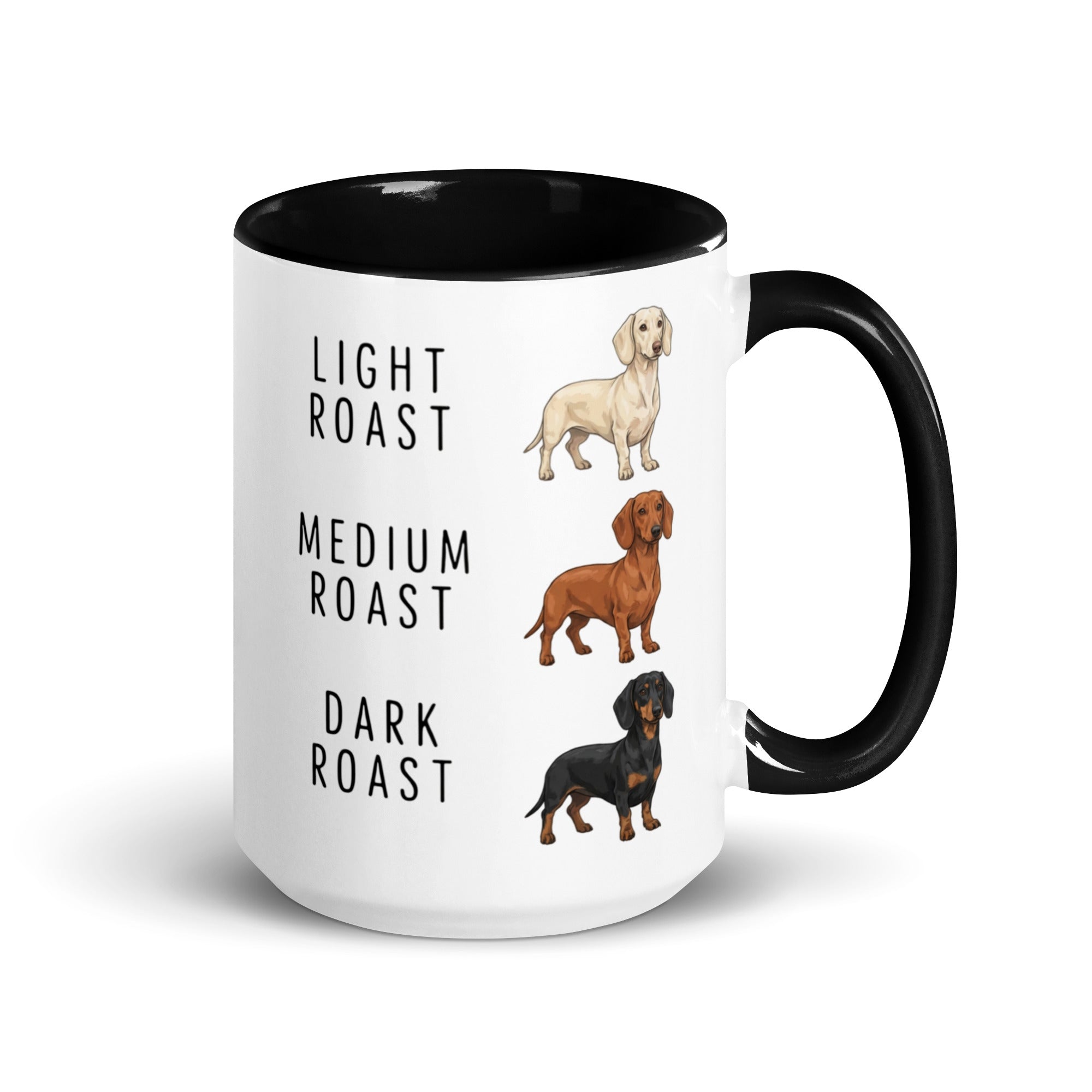 Dachshund Coffee Roast Mug . Black 15 oz