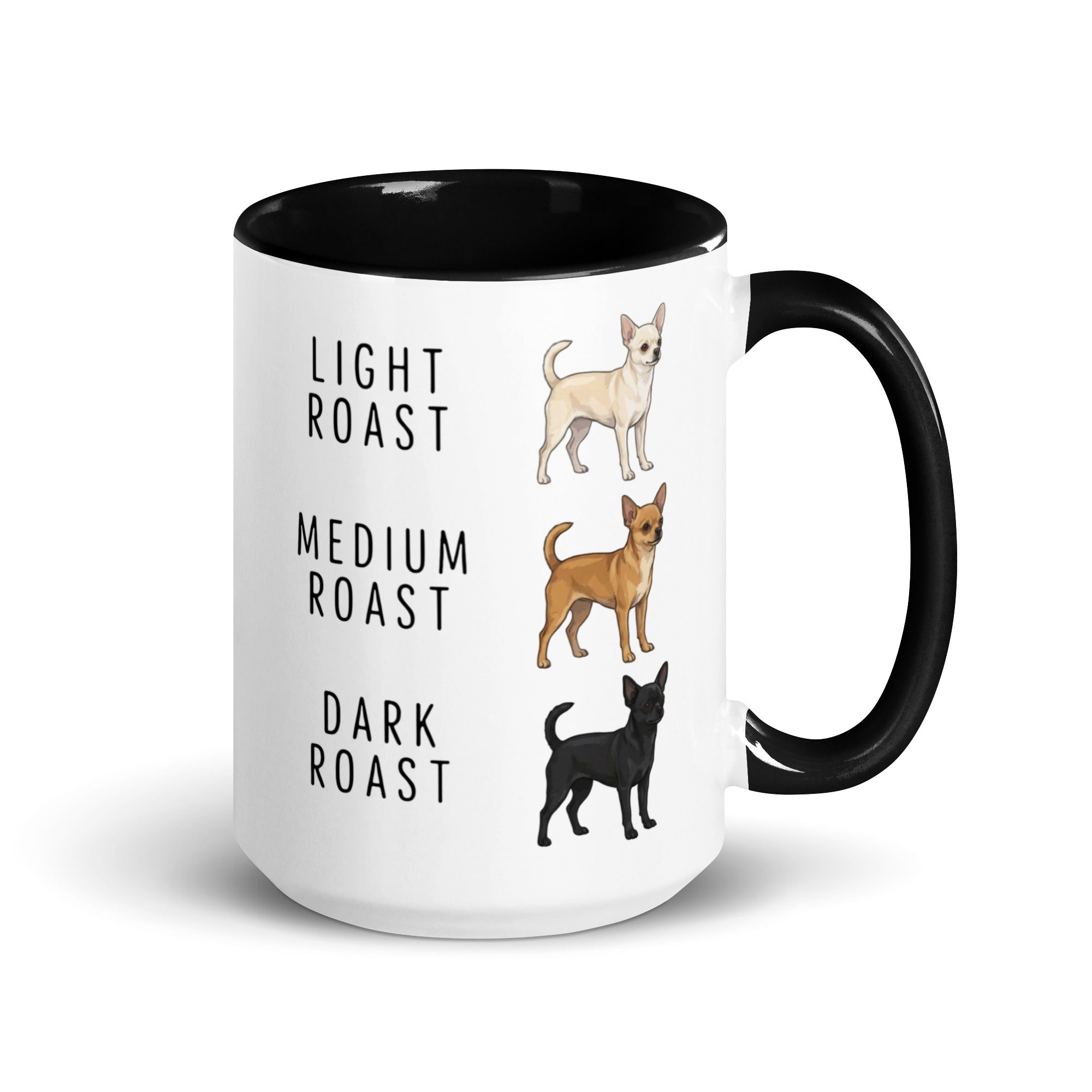 Chihuahua Coffee Roast Mug . Black 15 oz