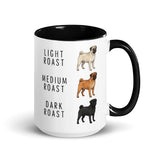 Pug Coffee Roast Mug . Black 15 oz