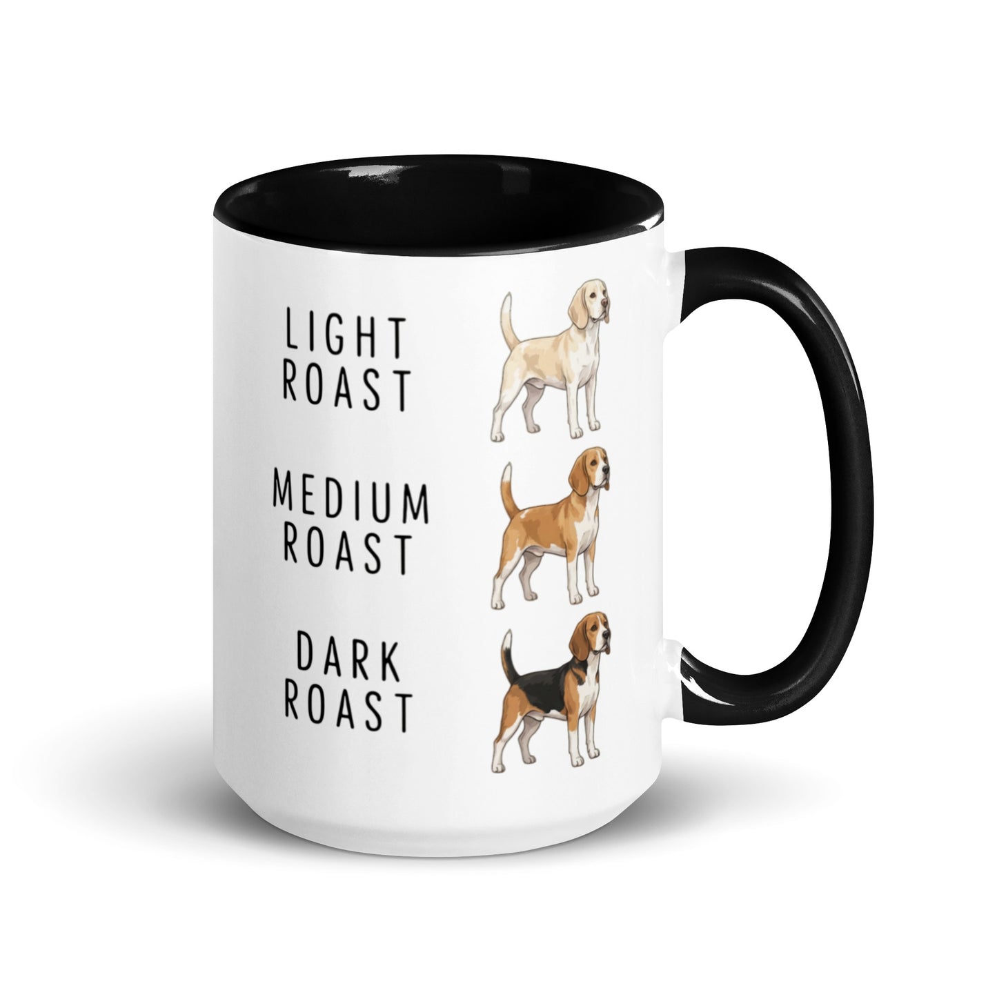 Beagle Coffee Roast Mug . Black 15 oz