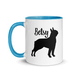 Custom Name with Boston Terrier Silhouette Mug with Color Inside