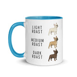 French Bulldog Coffee Roast Mug . Blue 11 oz