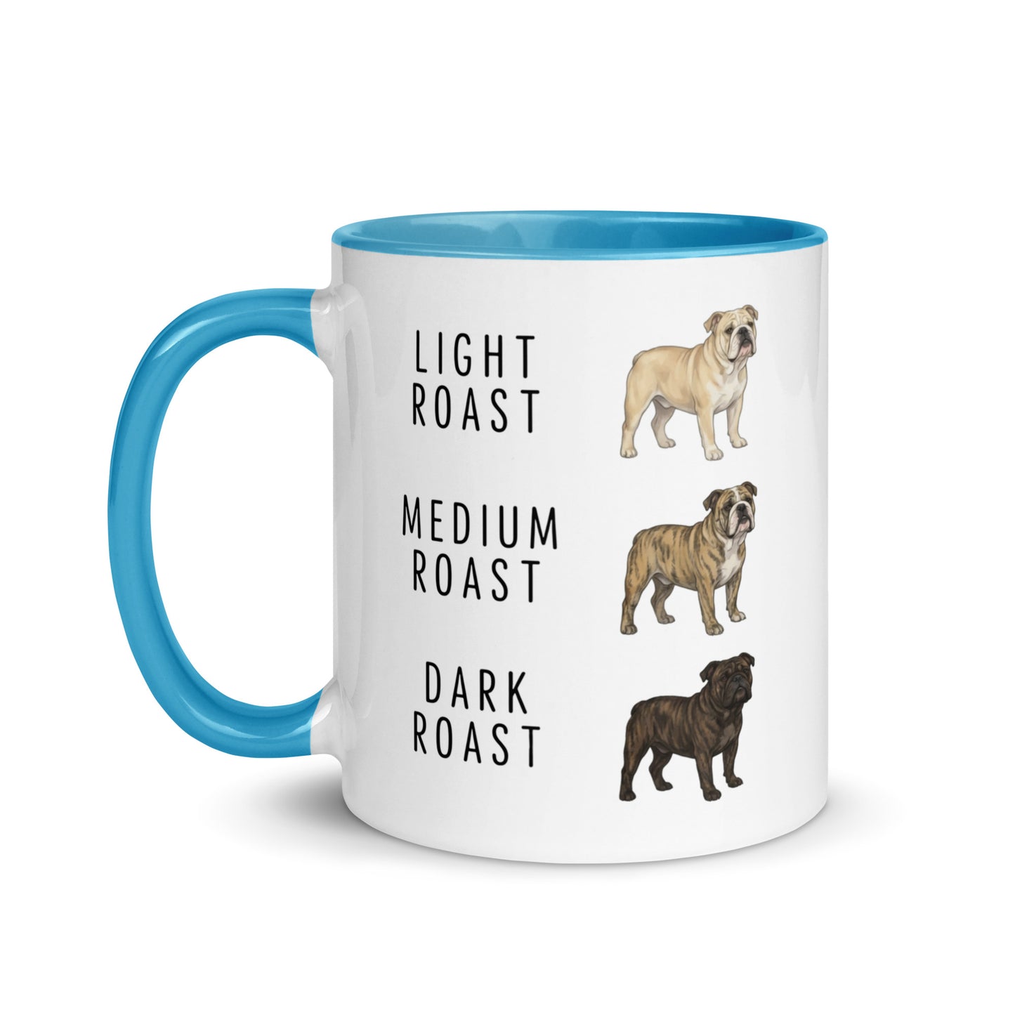 English Bulldog Coffee Roast Mug . Blue 11 oz