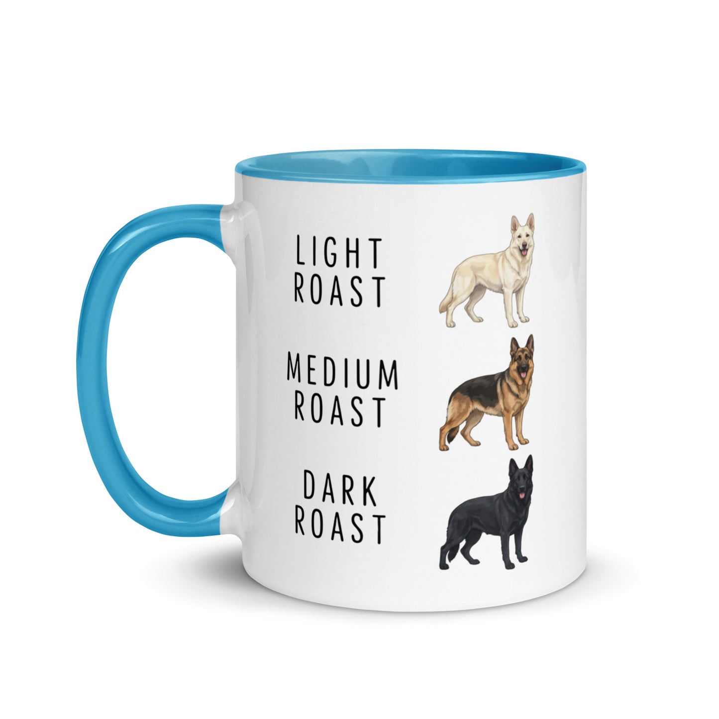 German Shepherd Coffee Roast Mug . Blue 11 oz