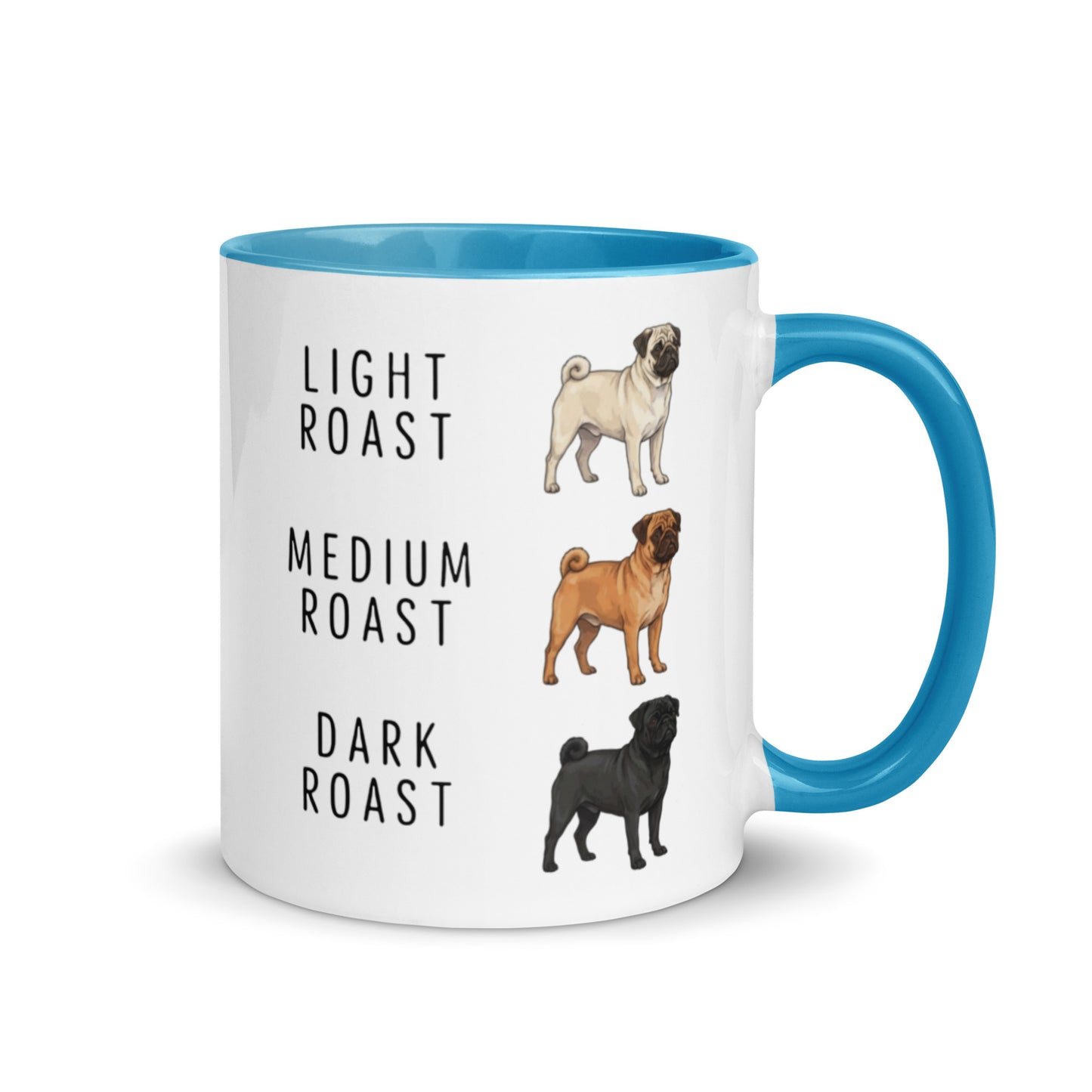 Pug Coffee Roast Mug . Blue 11 oz