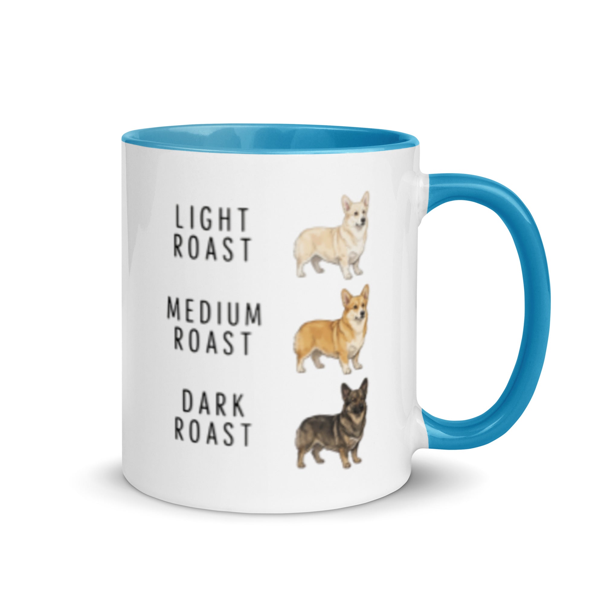 Corgi Coffee Roast Mug . Blue 11 oz