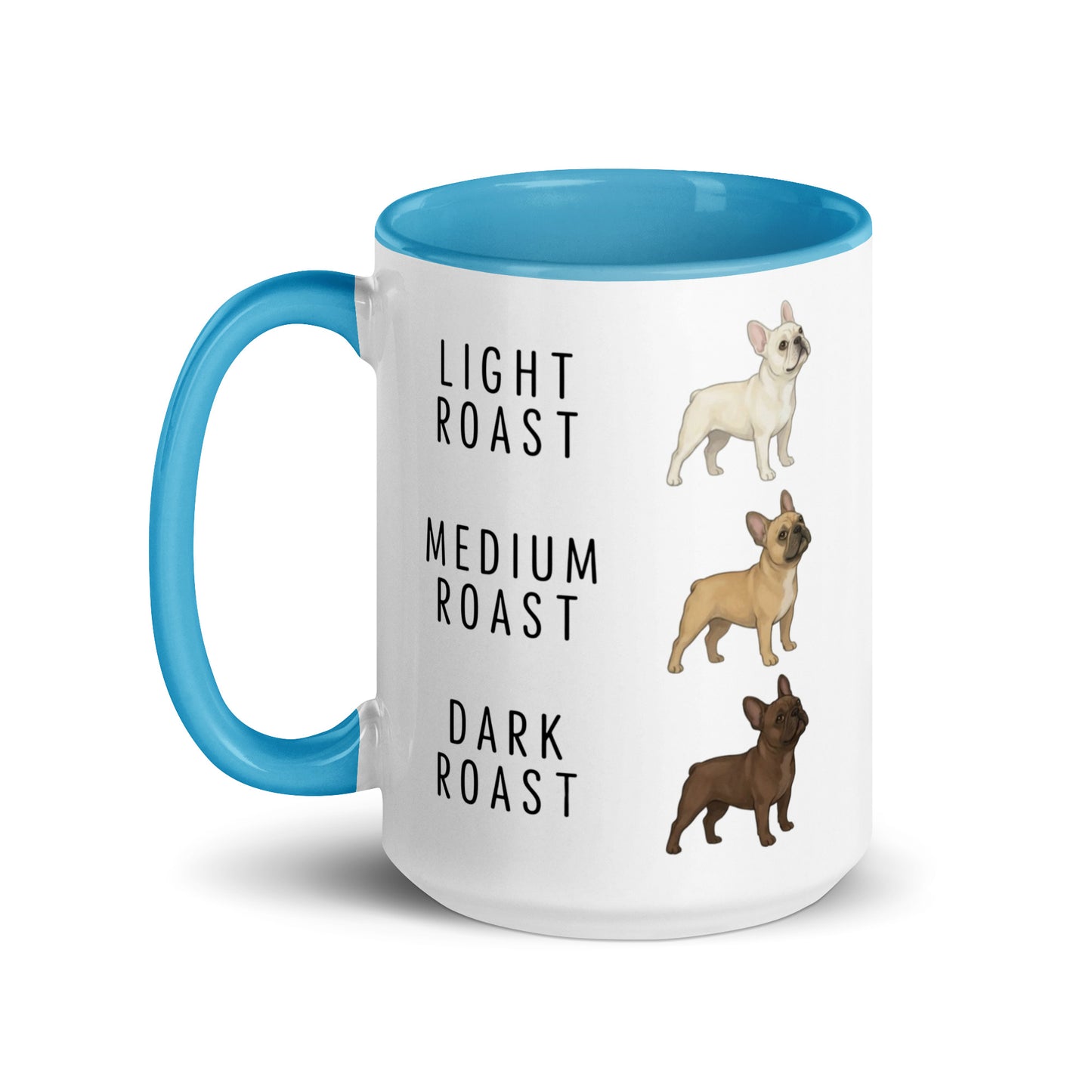 French Bulldog Coffee Roast Mug . Blue 15 oz
