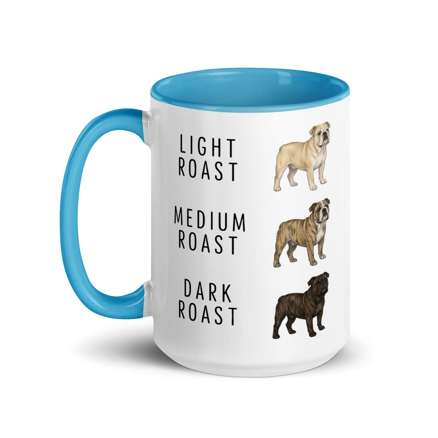 English Bulldog Coffee Roast Mug . Blue 15 oz