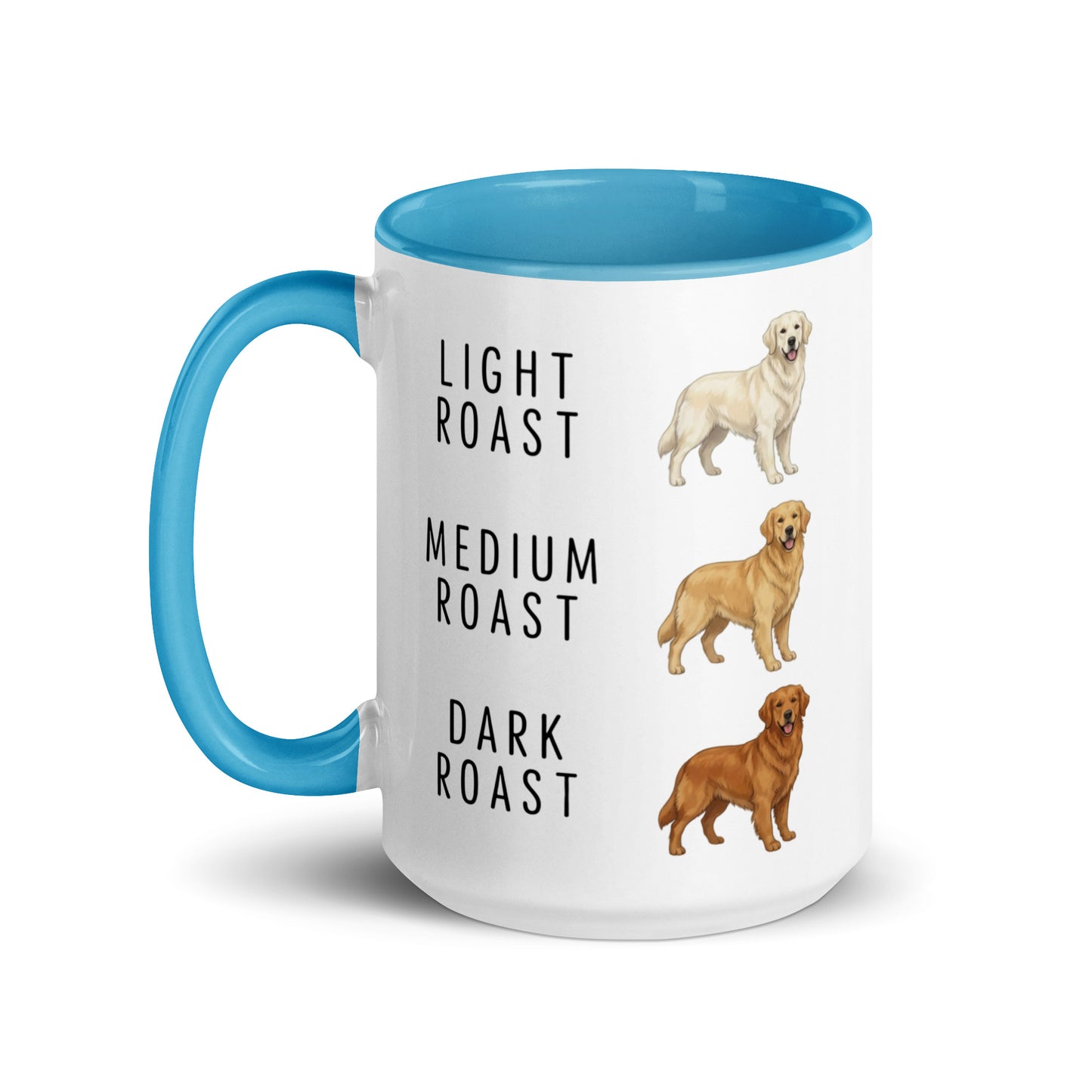 Golden Retriever Coffee Roast Mug . Blue 15 oz