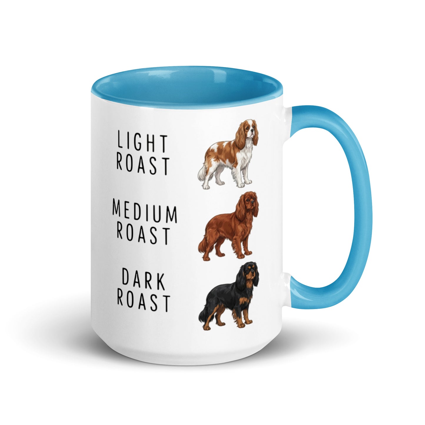 Cavalier King Charles Spaniel Coffee Roast Mug . Blue 15 oz