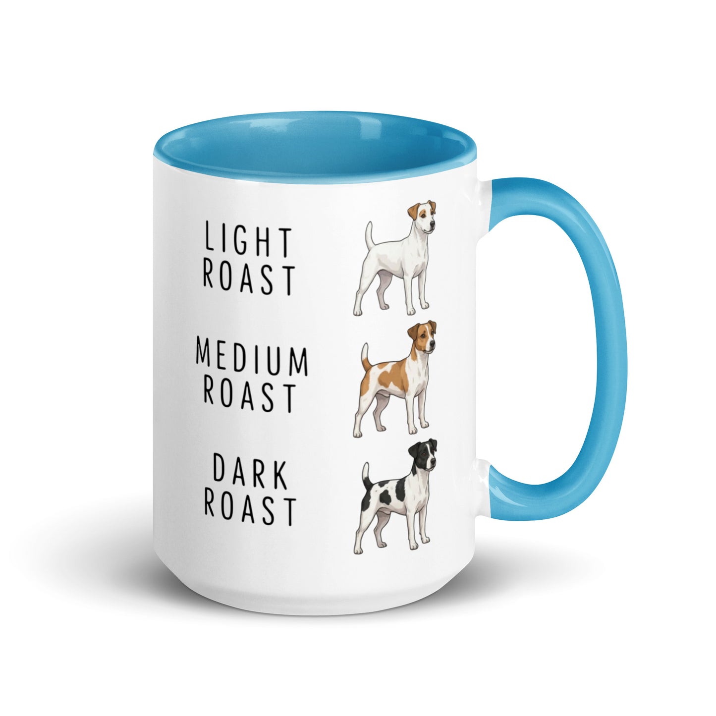Jack Russell Terrier Coffee Roast Mug . Blue 15 oz