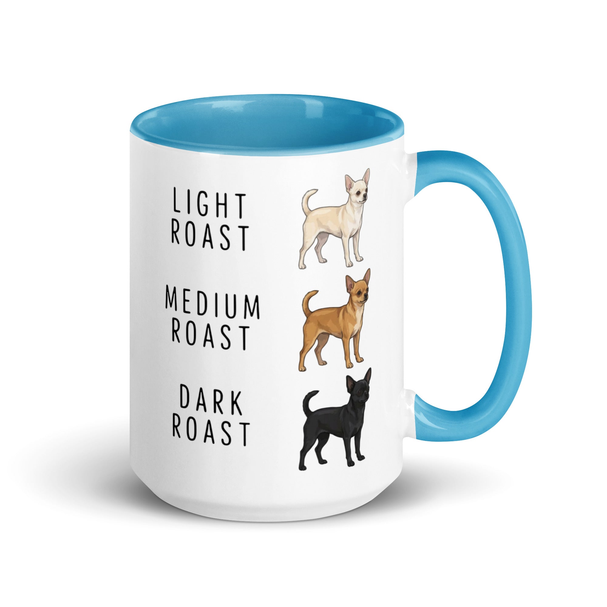 Chihuahua Coffee Roast Mug . Blue 15 oz