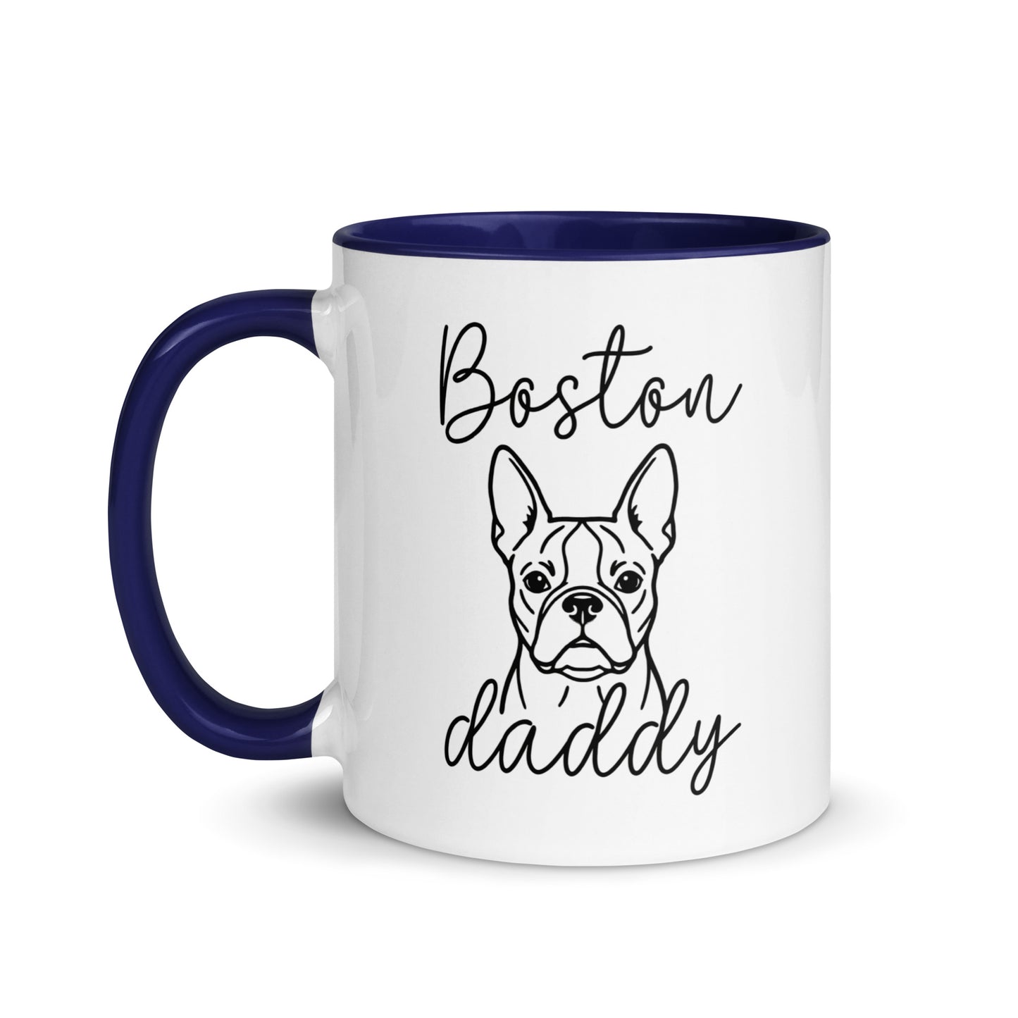 Boston Daddy Mode Mug with Color Inside . Dark Blue 11 oz