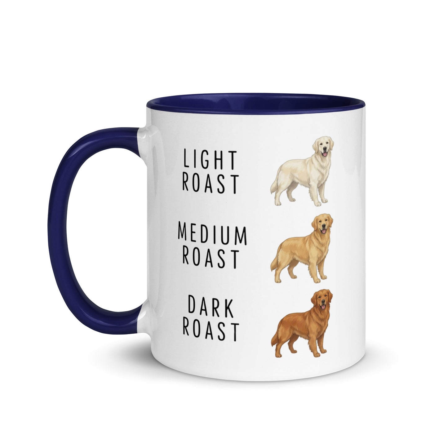 Golden Retriever Coffee Roast Mug . Dark Blue 11 oz