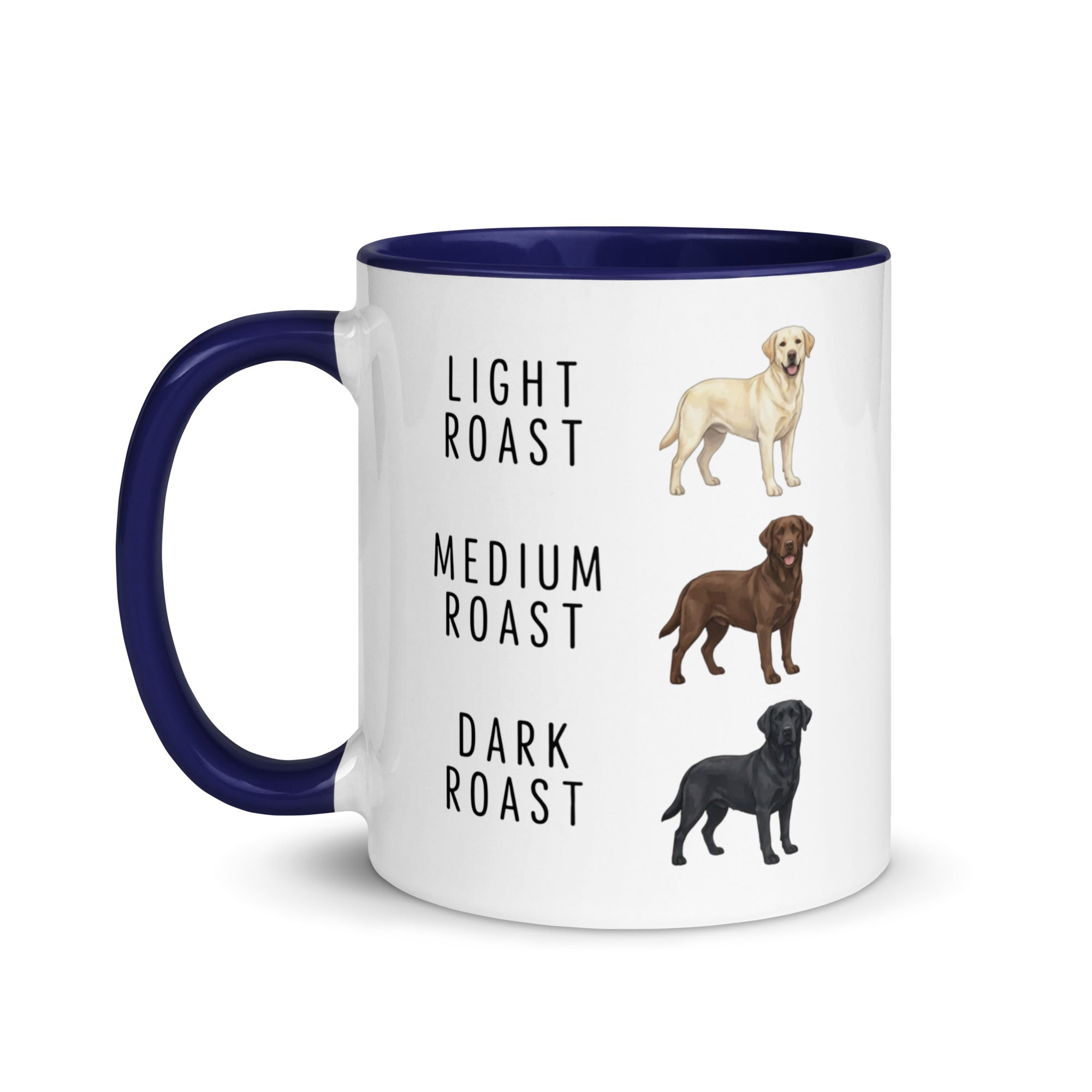 Labrador Retrievers Coffee Roast Mug . Dark Blue 11 oz