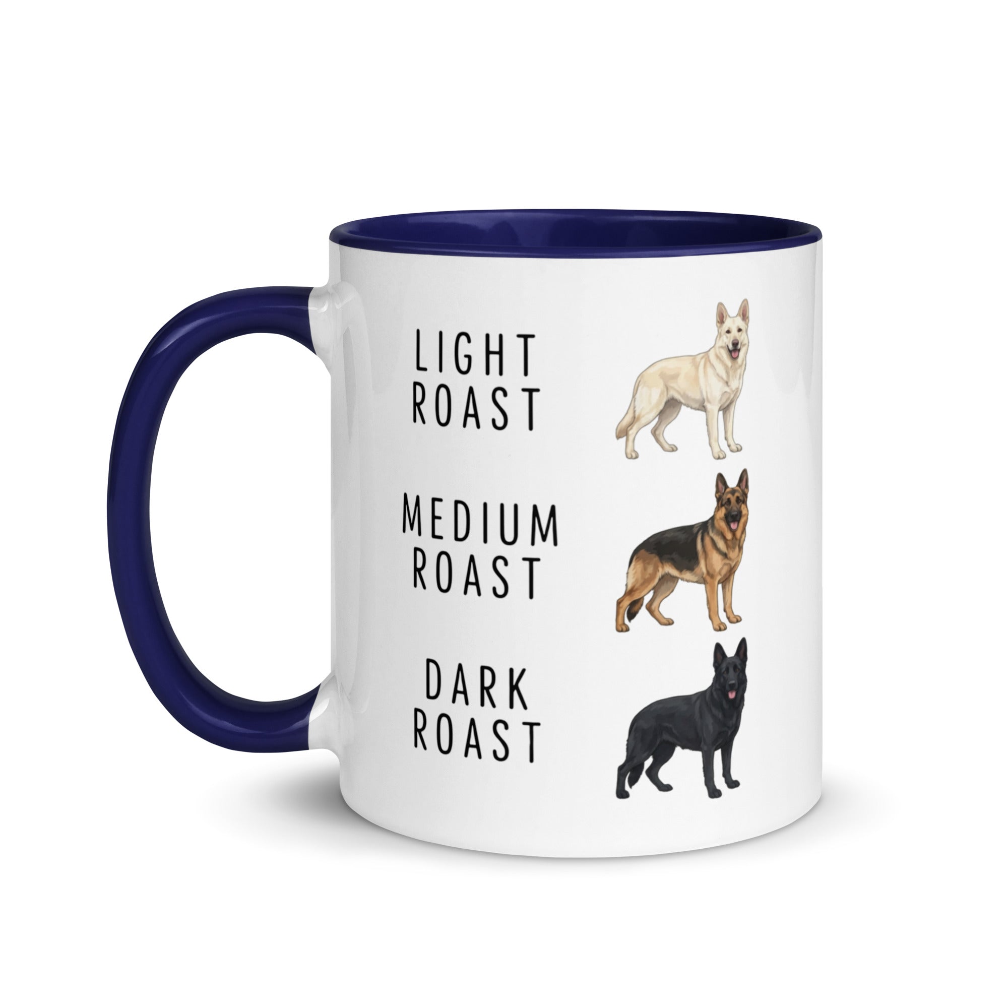 German Shepherd Coffee Roast Mug . Dark Blue 11 oz