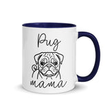 Pug Mama Mode Mug . Dark Blue 11 oz