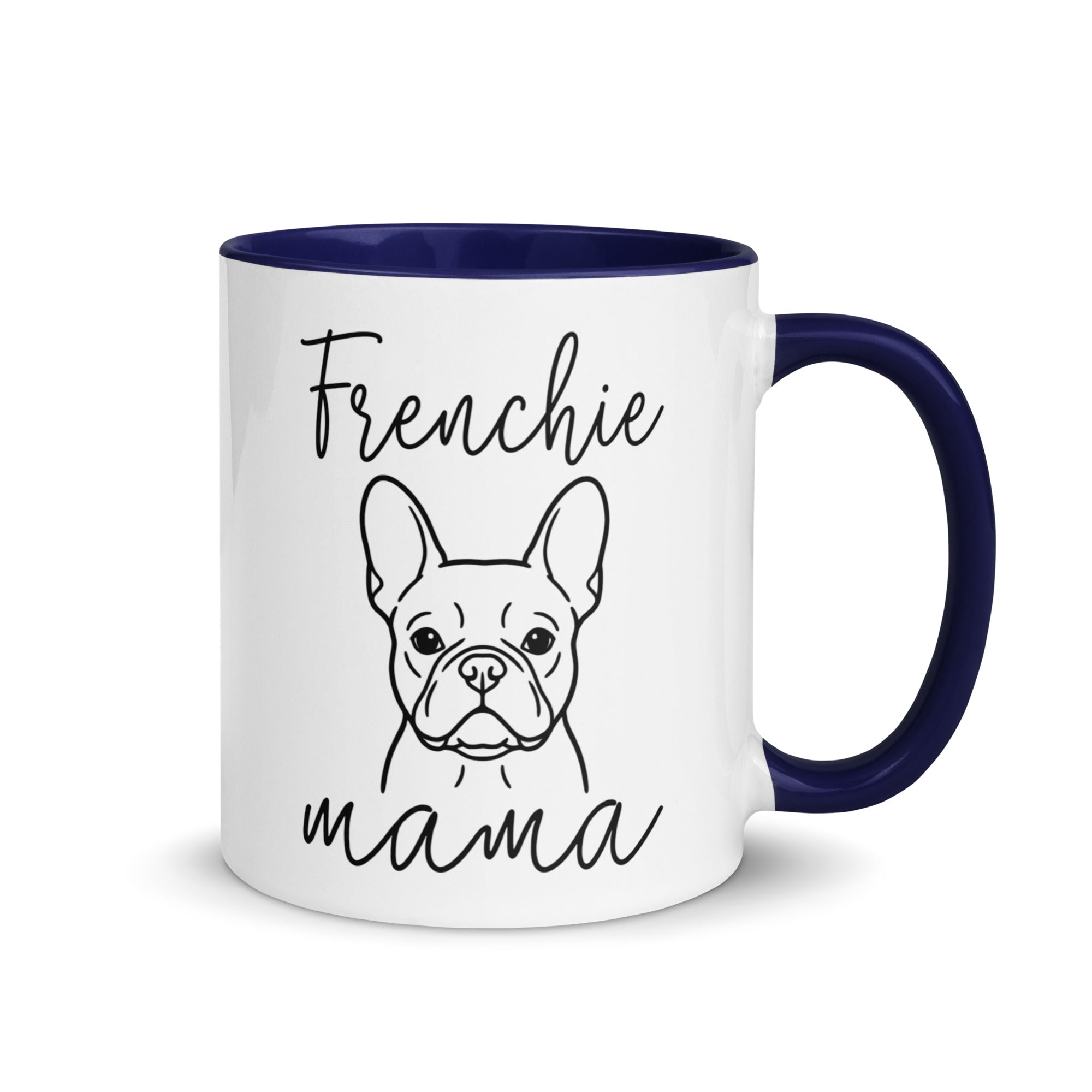 French Bulldog Frenchie Mama Mode Mug . Dark Blue 11 oz