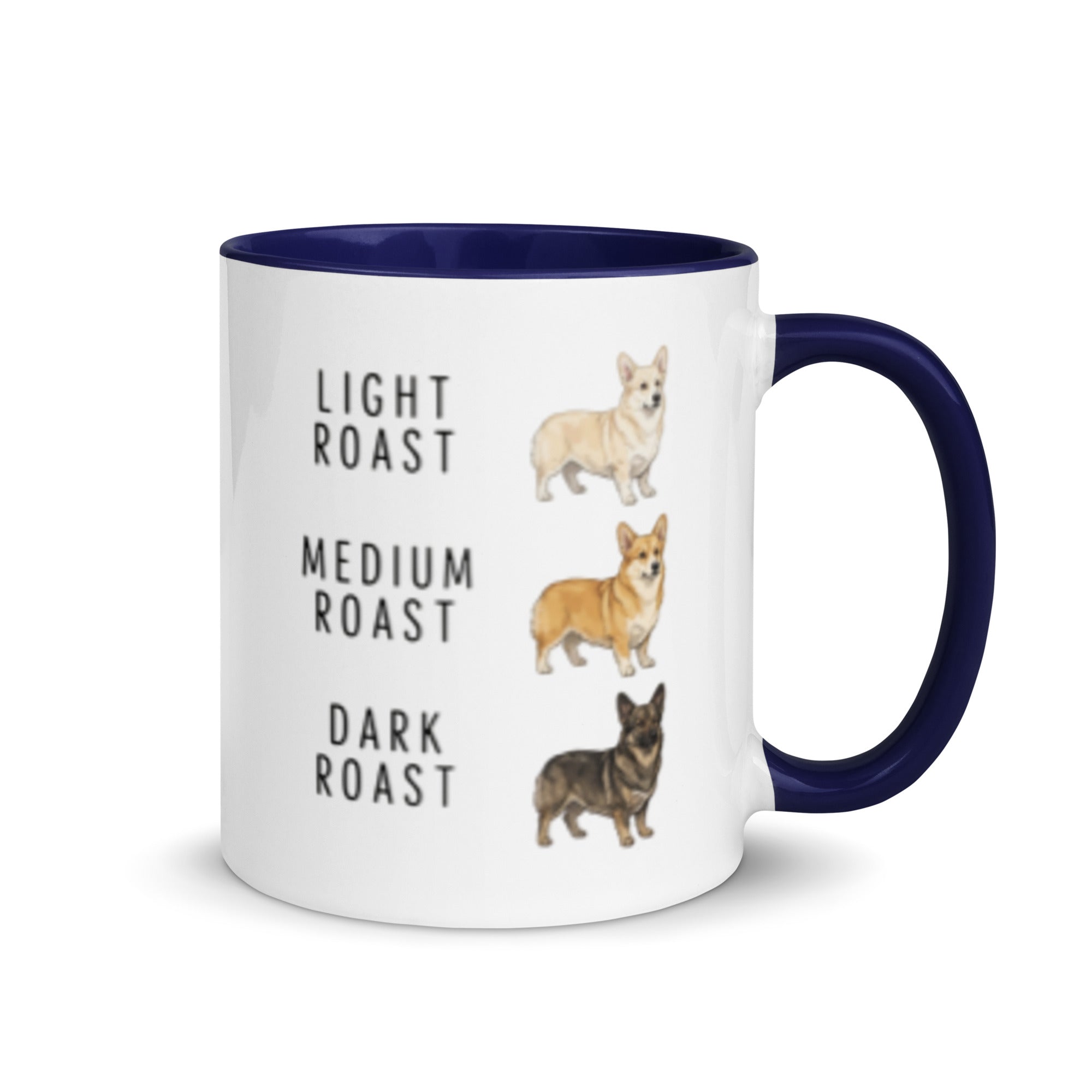 Corgi Coffee Roast Mug . Dark Blue 11 oz