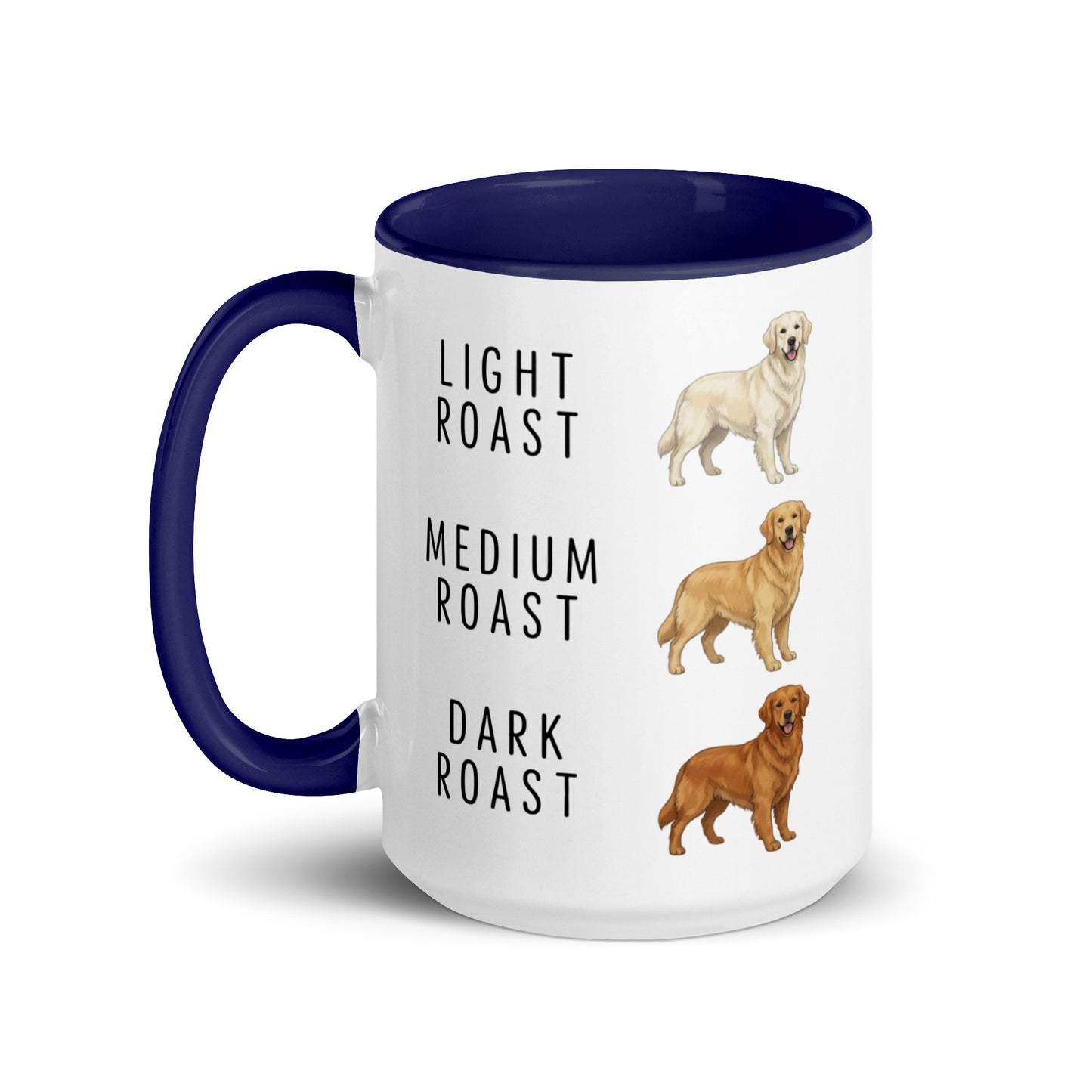 Golden Retriever Coffee Roast Mug . Dark Blue 15 oz