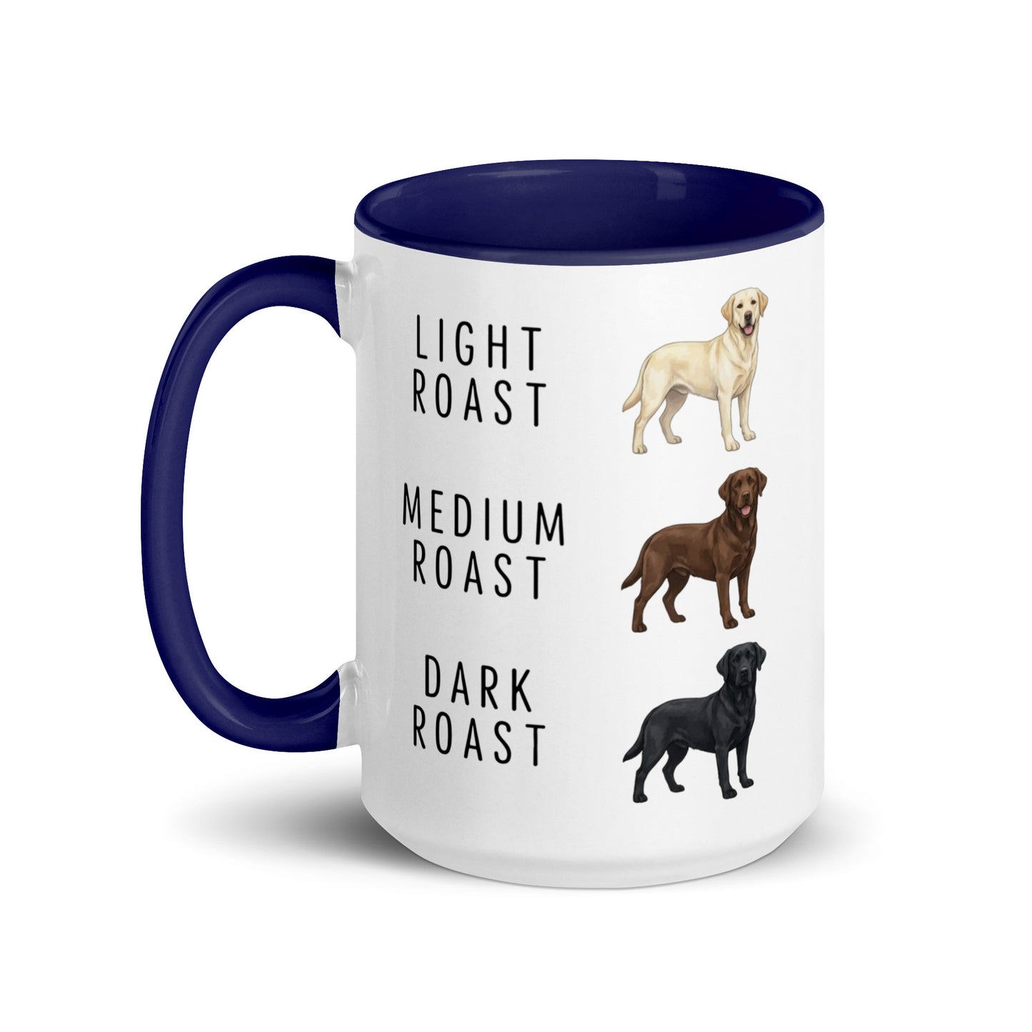 Labrador Retrievers Coffee Roast Mug . Dark Blue 15 oz