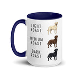 Labrador Retrievers Coffee Roast Mug . Dark Blue 15 oz
