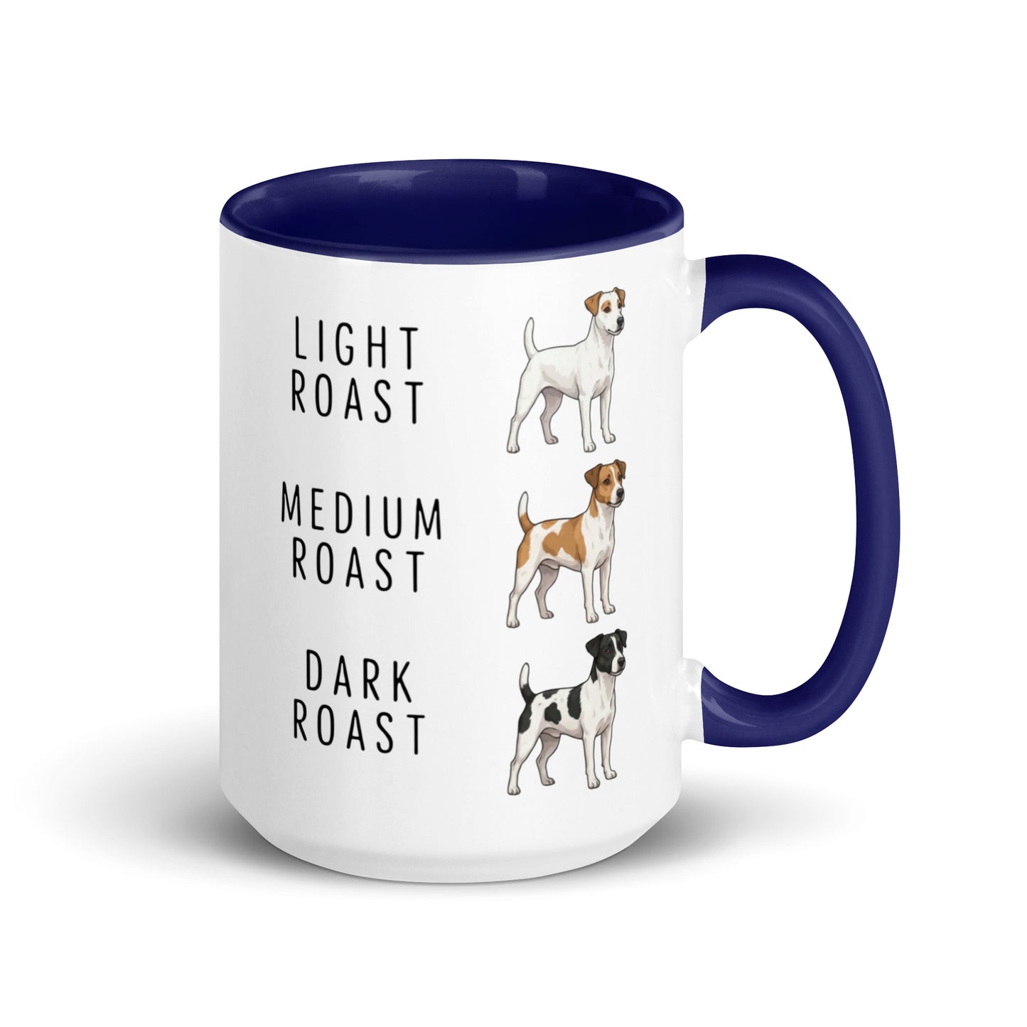 Jack Russell Terrier Coffee Roast Mug . Dark Blue 15 oz