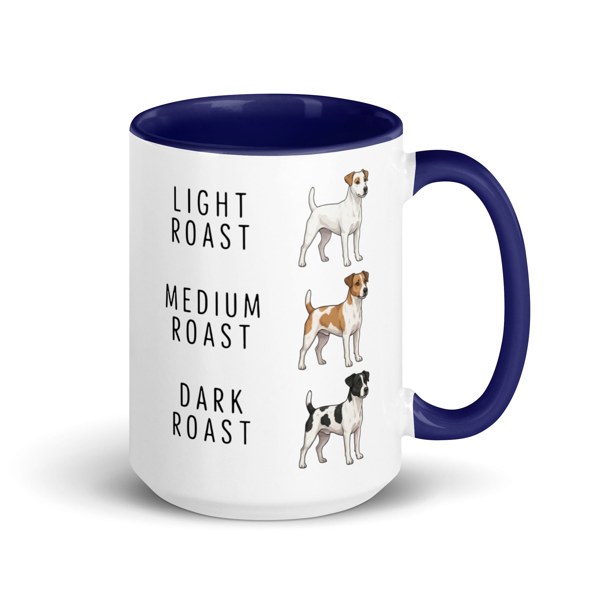 Jack Russell Terrier Coffee Roast Mug . Dark Blue 15 oz