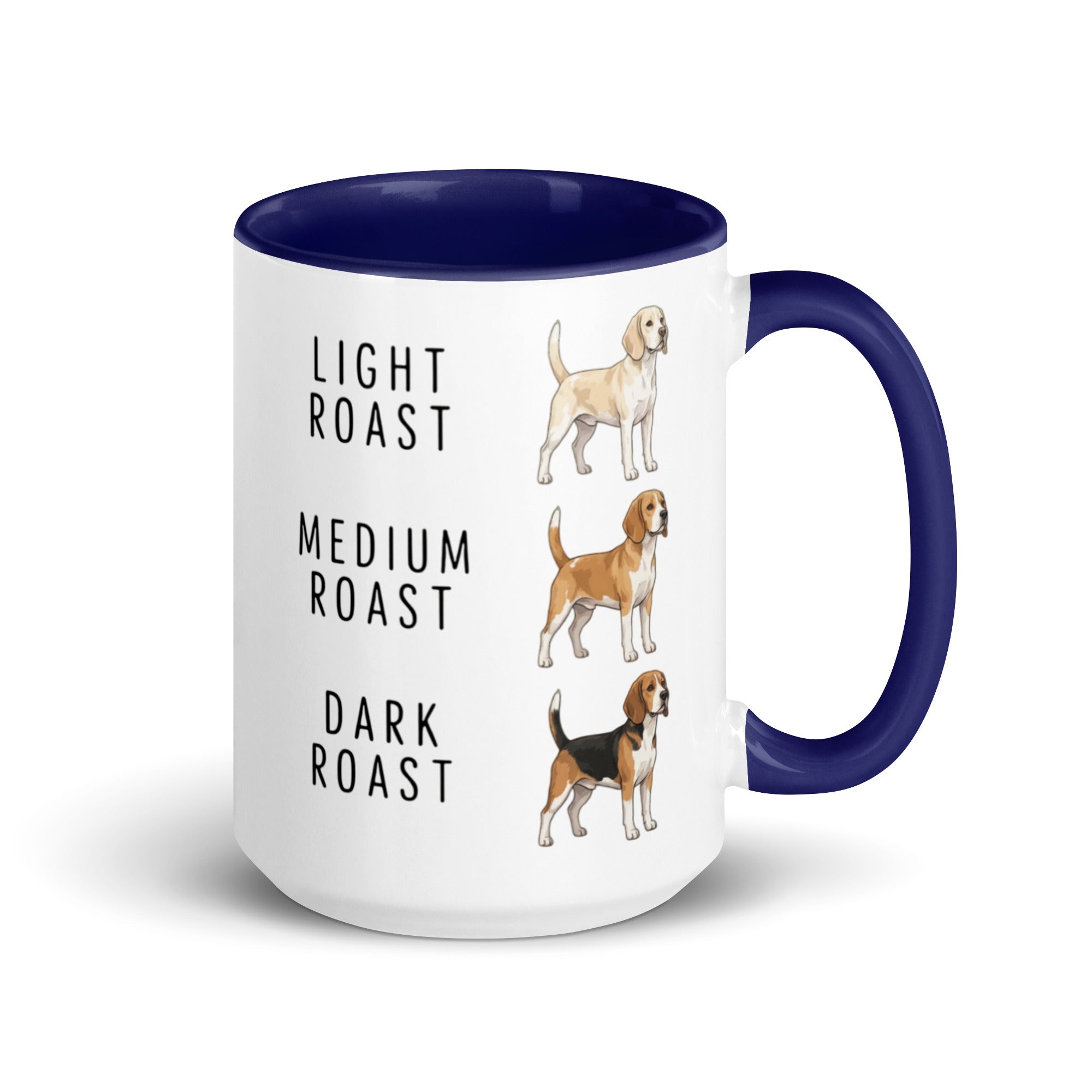 Beagle Coffee Roast Mug . Dark Blue 15 oz