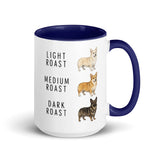Corgi Coffee Roast Mug . Dark Blue 15 oz