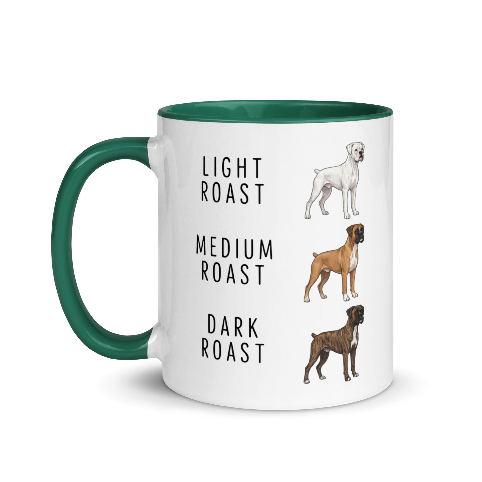 Boxer Coffee Roast Mug . Dark green 11 oz