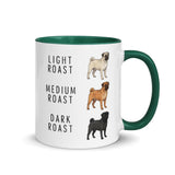 Pug Coffee Roast Mug . Dark green 11 oz
