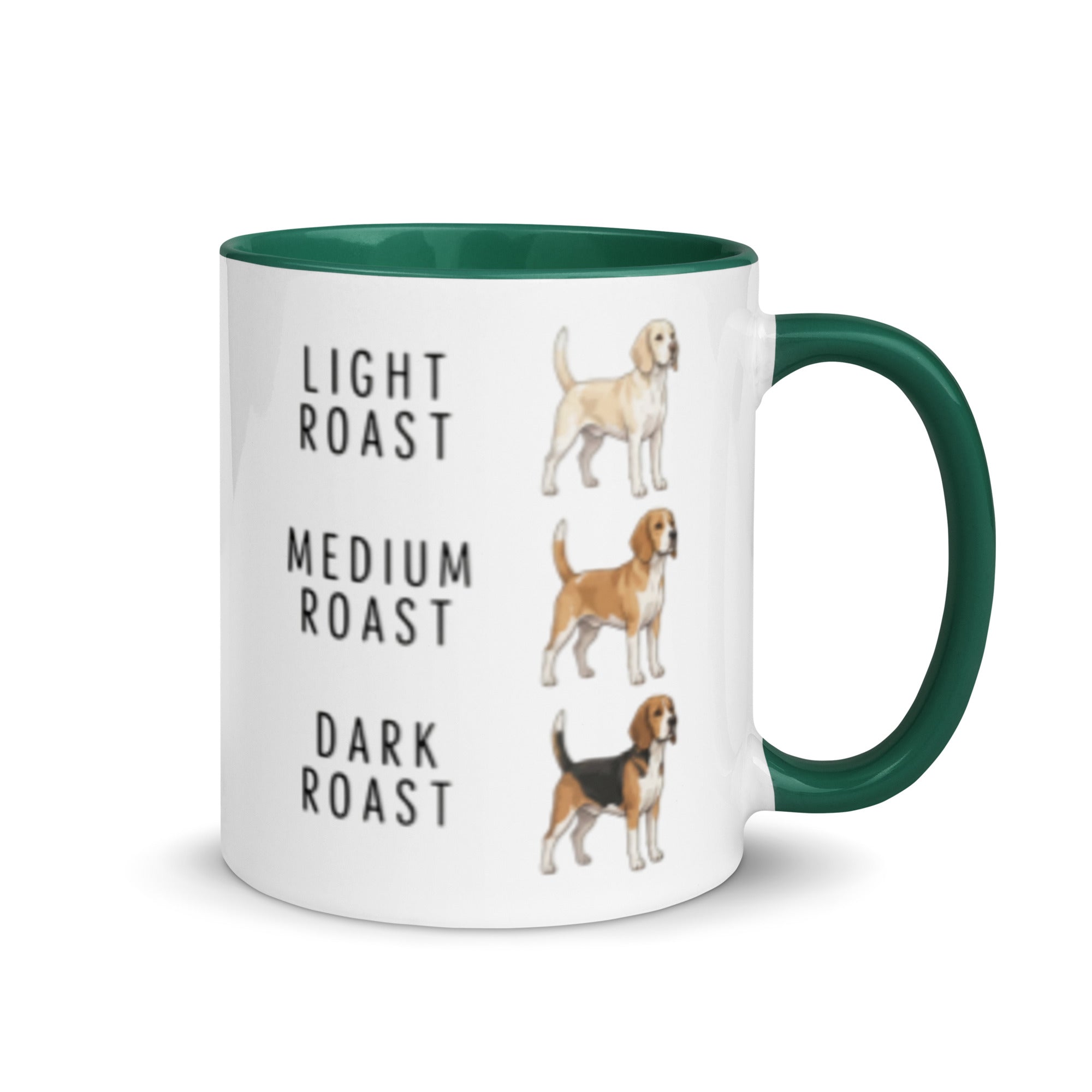 Beagle Coffee Roast Mug . Dark green 11 oz