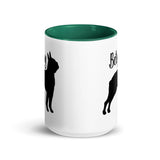Custom Name with Boston Terrier Silhouette Mug with Color Inside
