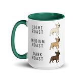 French Bulldog Coffee Roast Mug . Dark green 15 oz