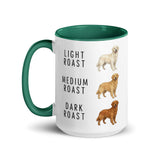 Golden Retriever Coffee Roast Mug . Dark green 15 oz