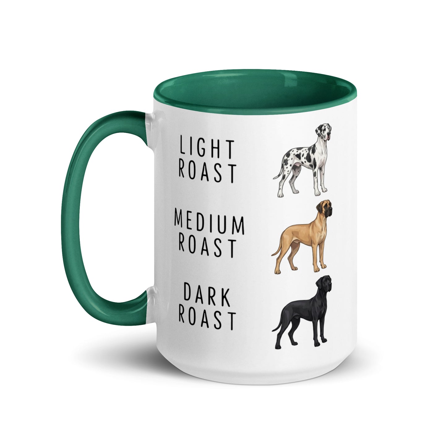 Great Dane Coffee Roast Mug . Dark green 15 oz