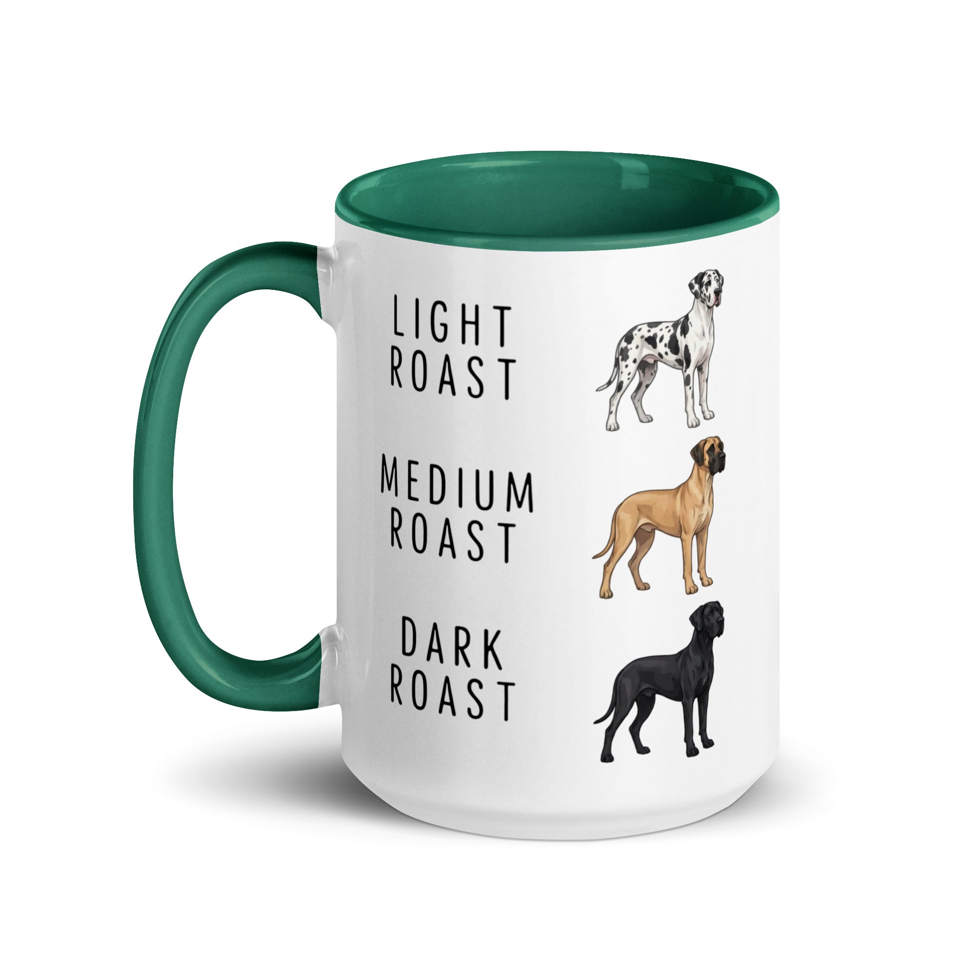 Great Dane Coffee Roast Mug . Dark green 15 oz