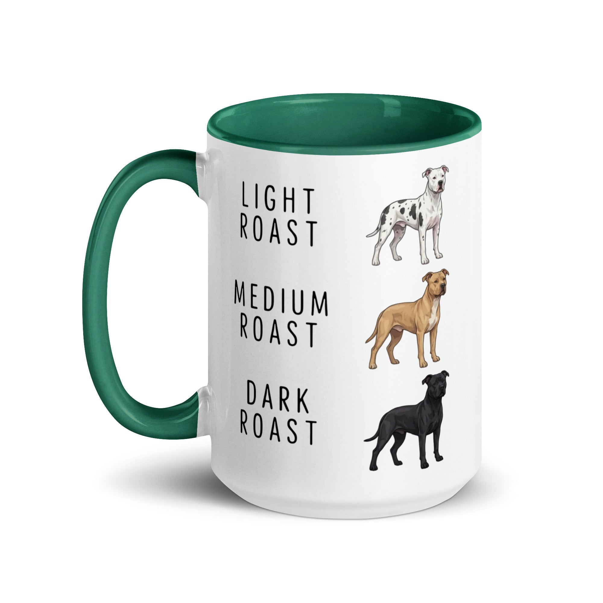 Pit Bull Coffee Roast Mug . Dark green 15 oz