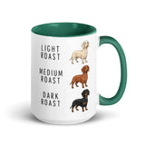 Dachshund Coffee Roast Mug . Dark green 15 oz