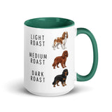 Cavalier King Charles Spaniel Coffee Roast Mug . Dark green 15 oz