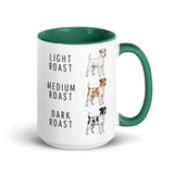 Jack Russell Terrier Coffee Roast Mug . Dark green 15 oz