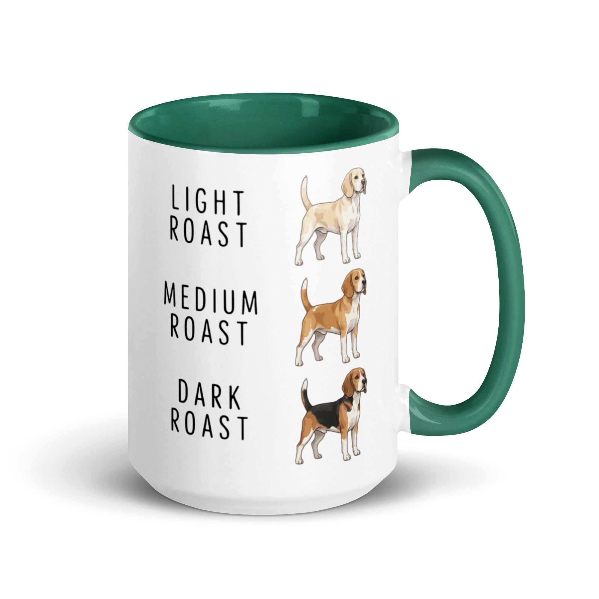 Beagle Coffee Roast Mug . Dark green 15 oz