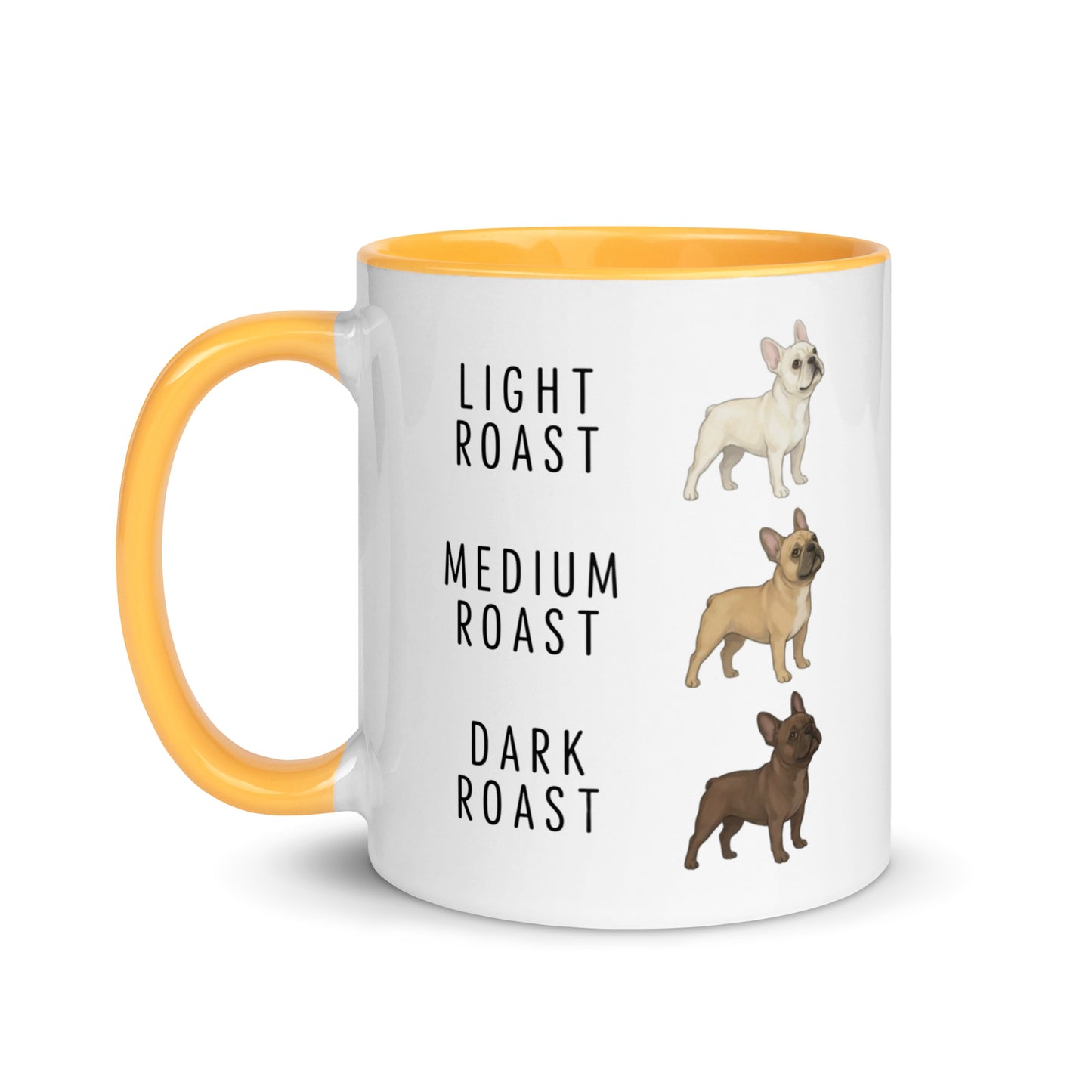 French Bulldog Coffee Roast Mug . Golden Yellow 11 oz