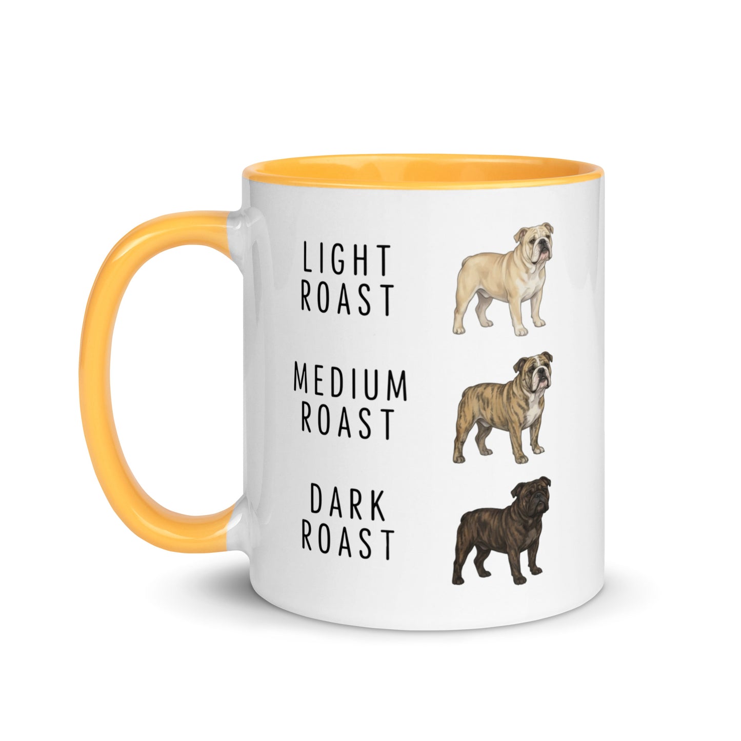 English Bulldog Coffee Roast Mug . Golden Yellow 11 oz