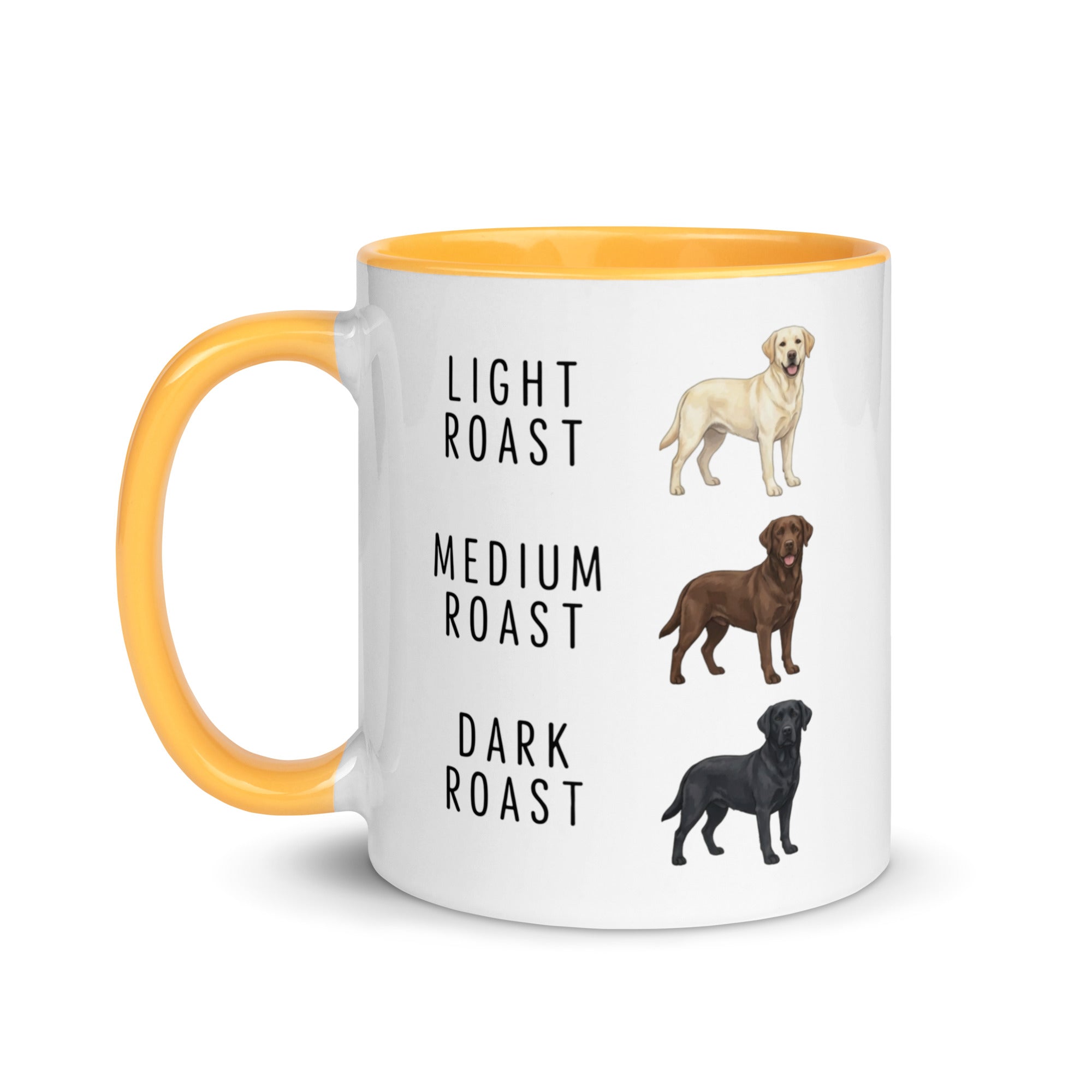 Labrador Retrievers Coffee Roast Mug . Golden Yellow 11 oz