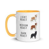 Border Collie Coffee Roast Mug . Golden Yellow 11 oz