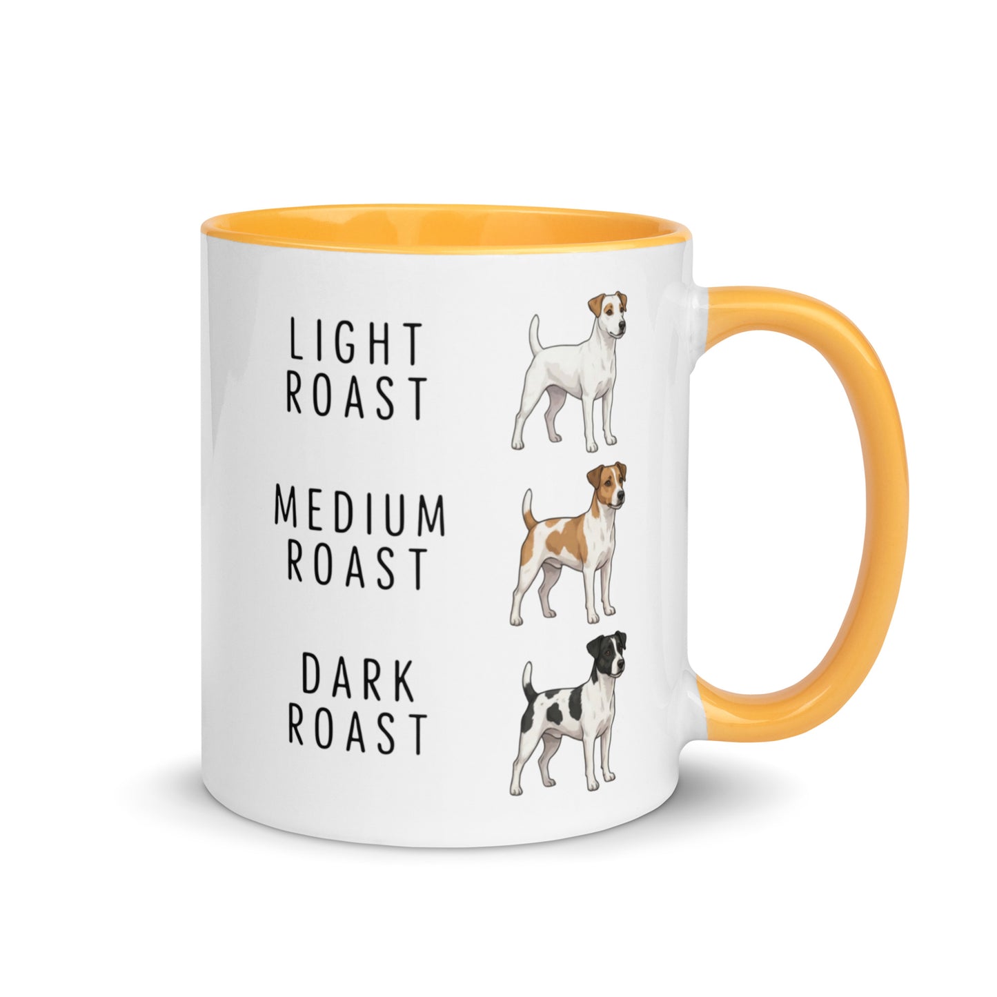 Jack Russell Terrier Coffee Roast Mug . Golden Yellow 11 oz