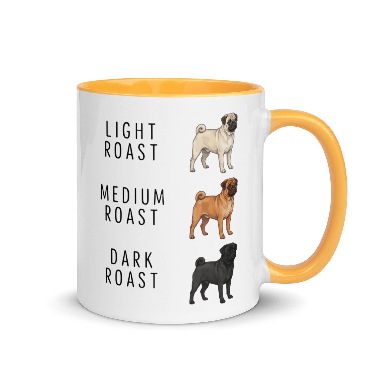 Pug Coffee Roast Mug . Golden Yellow 11 oz