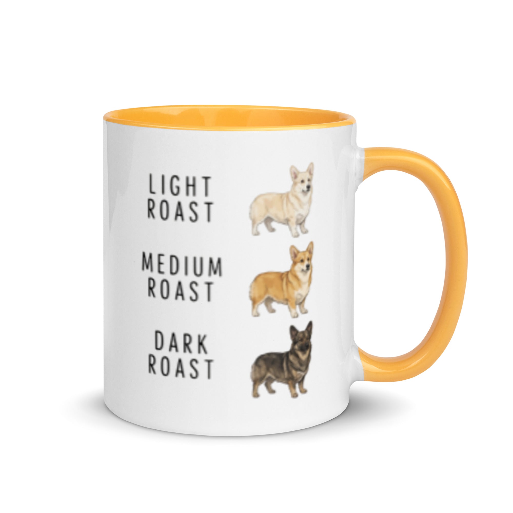 Corgi Coffee Roast Mug . Golden Yellow 11 oz
